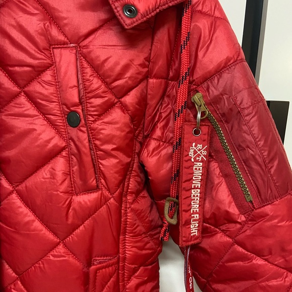 Women's Nylon Jacket - Knee Length - Cherry Red - Slim Fit - US L - Picture 3 of 5